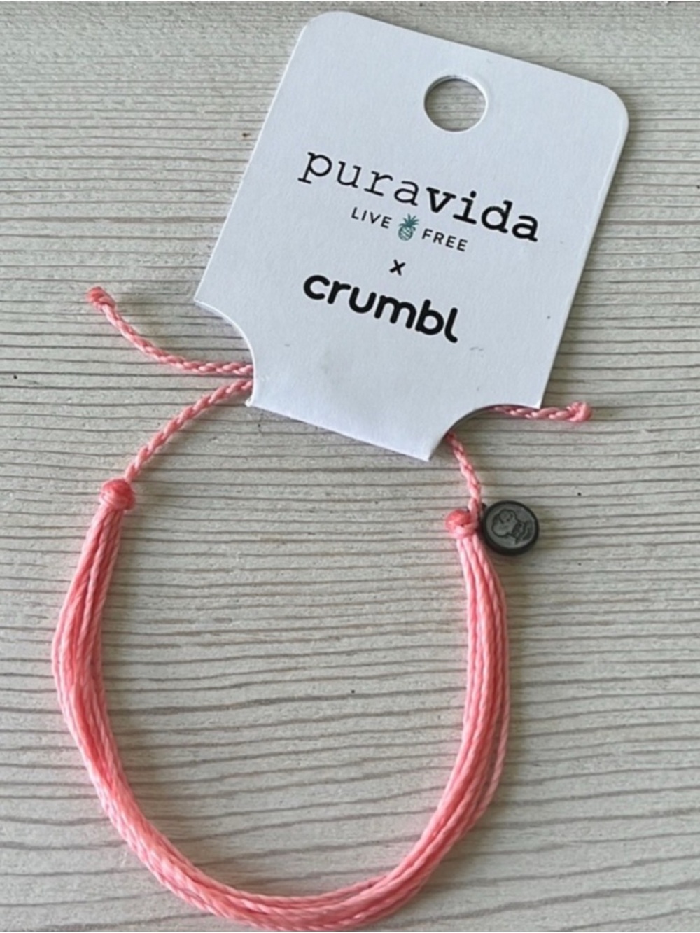 Pink pura vida x crumbl cookie pink braclet